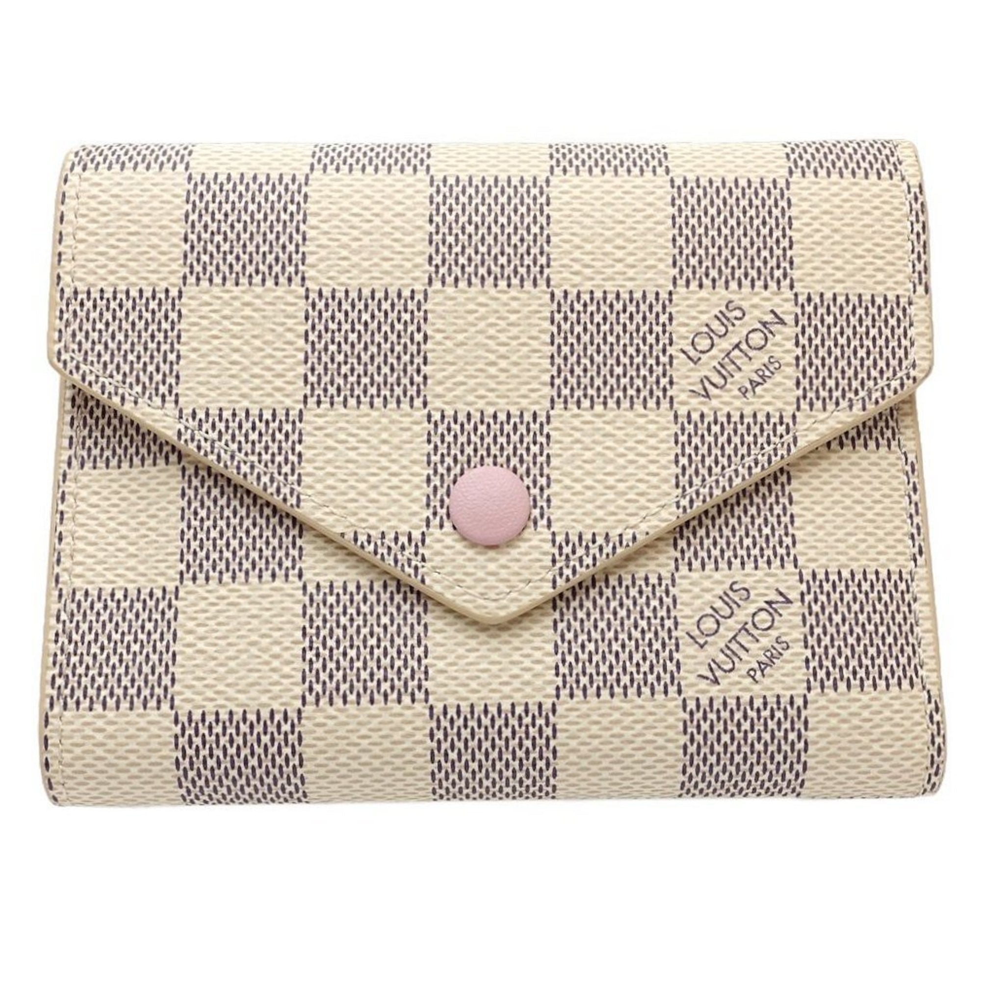 Louis Vuitton Damier Azur Rose Ballerine White Damier Azur Wallet (Tri-Fold) (Pre-Owned)