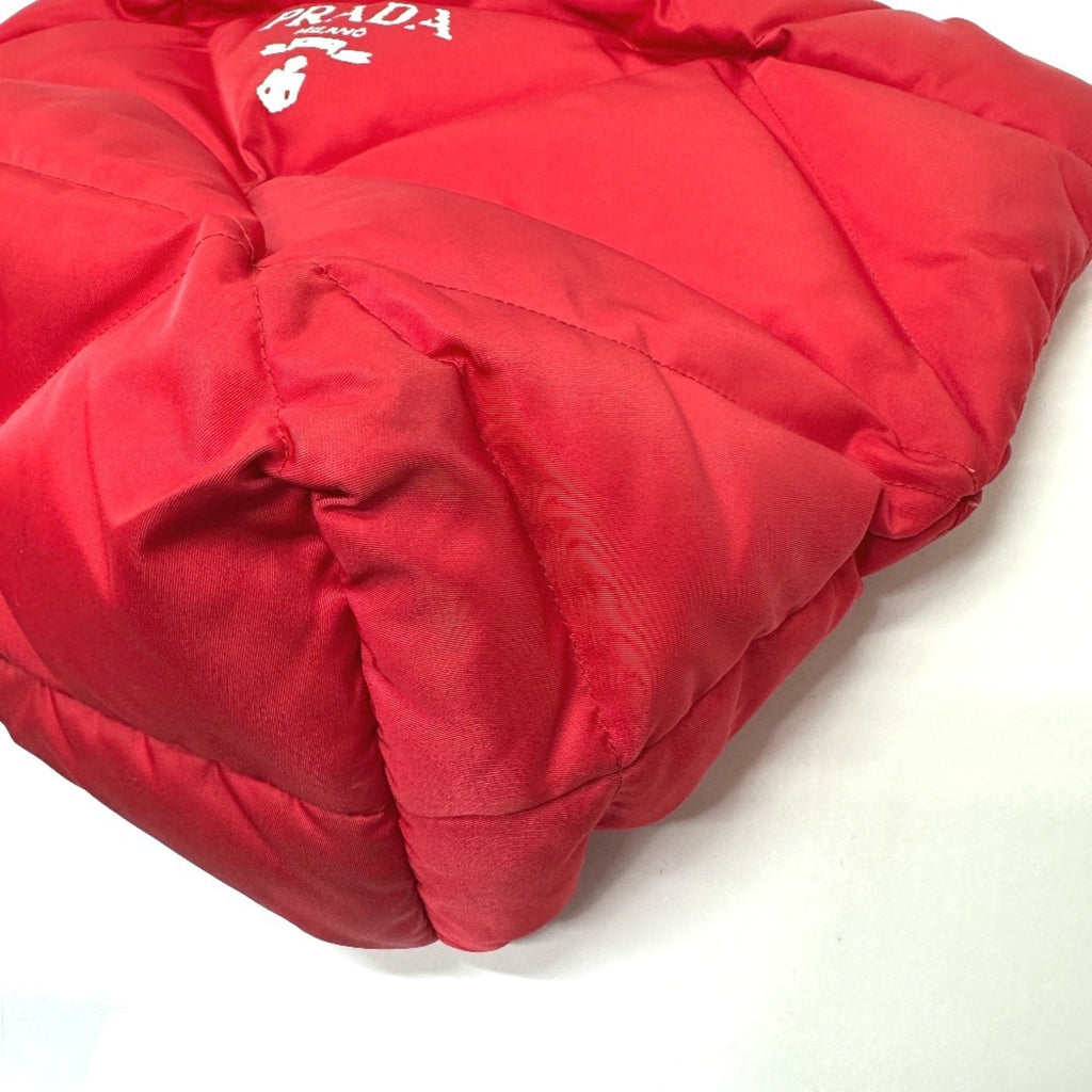 Prada Red Color Nylon Tote Bag (Pre-Owned)