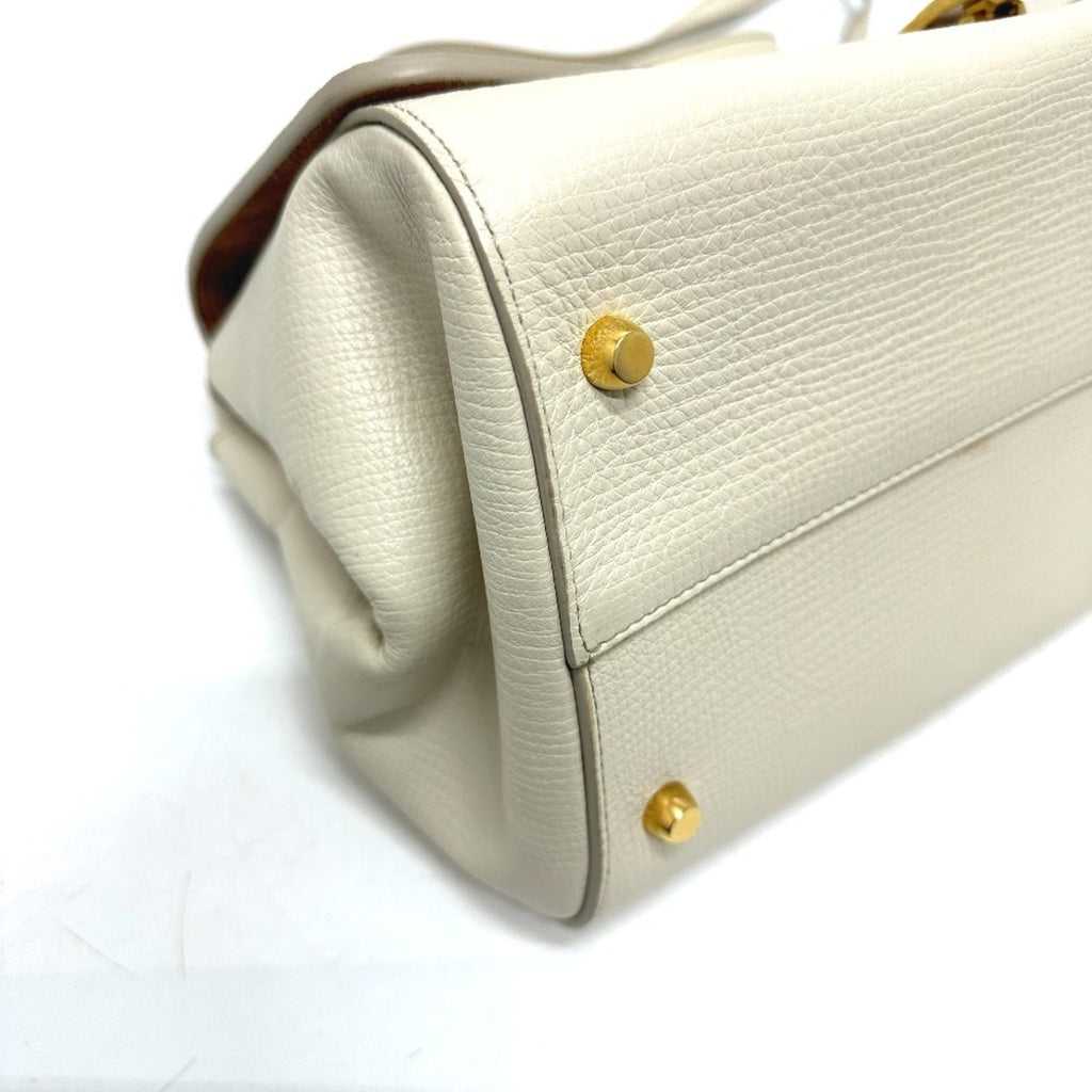 Bottega Veneta Ivory White Leather Shoulder Bag (Pre-Owned)