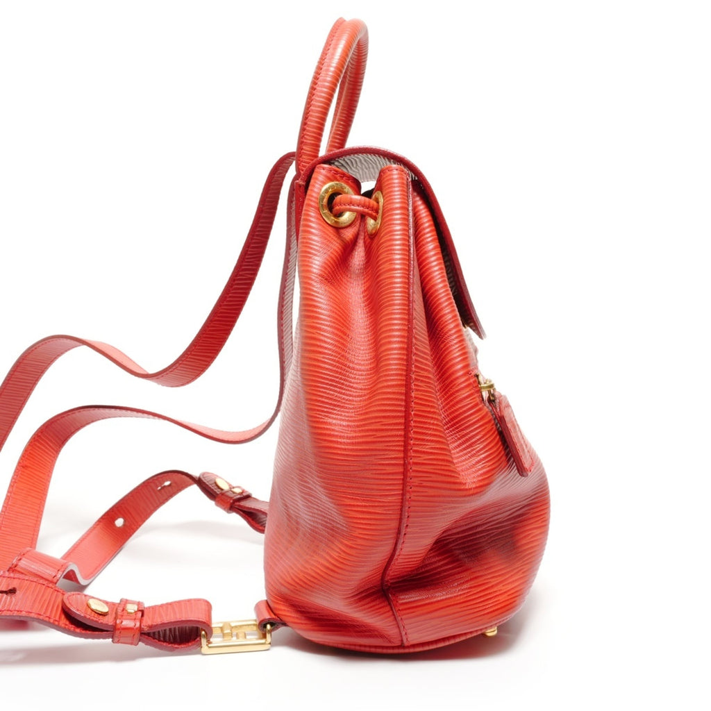 Fendi Red Color Leather Backpack (Pre-Owned)