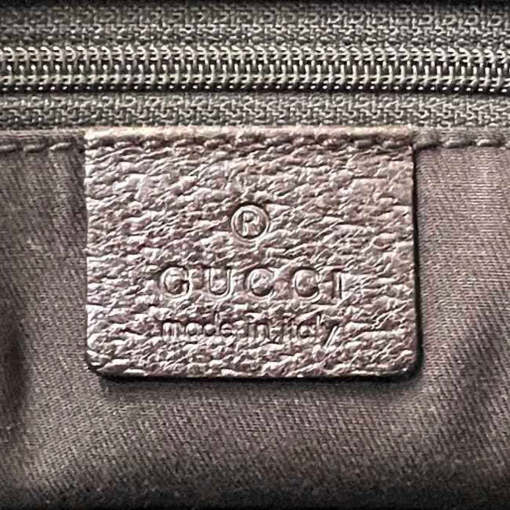 Gucci Beige Brown Canvas Leather Handbag Tote Bag (Pre-Owned)