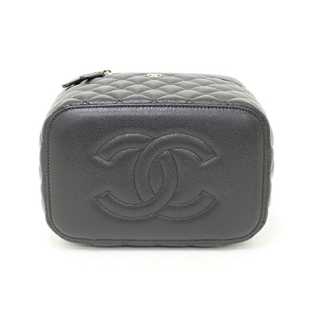 Chanel Black Grained Calfskin Handbag Vanity Bag (Pre-Owned)