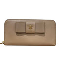 Prada Pink Beige Leather Long Wallet (Bi-Fold) (Pre-Owned)