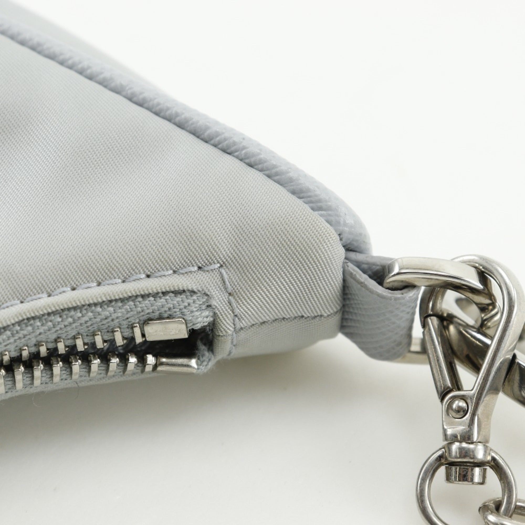 Prada Gray Nylon Shoulder Bag (Pre-Owned)