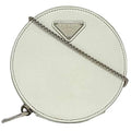 Prada White Leather Pochette Shoulder Bag (Pre-Owned)