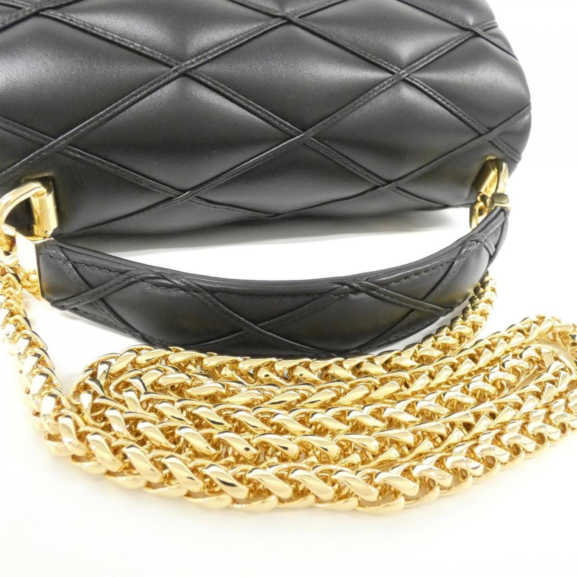 Louis Vuitton Black Leather Shoulder Bag (Pre-Owned)