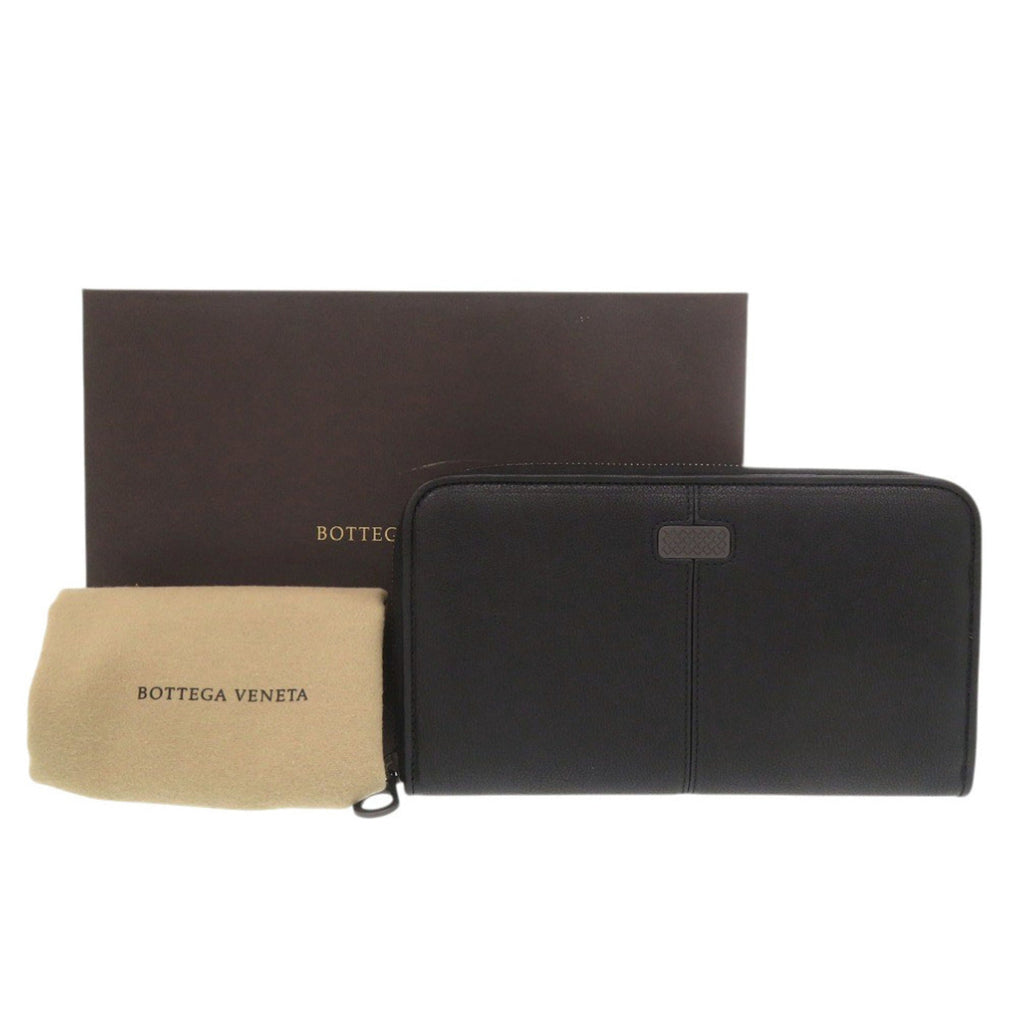 Bottega Veneta Black Leather Long Wallet (Bi-Fold) (Pre-Owned)