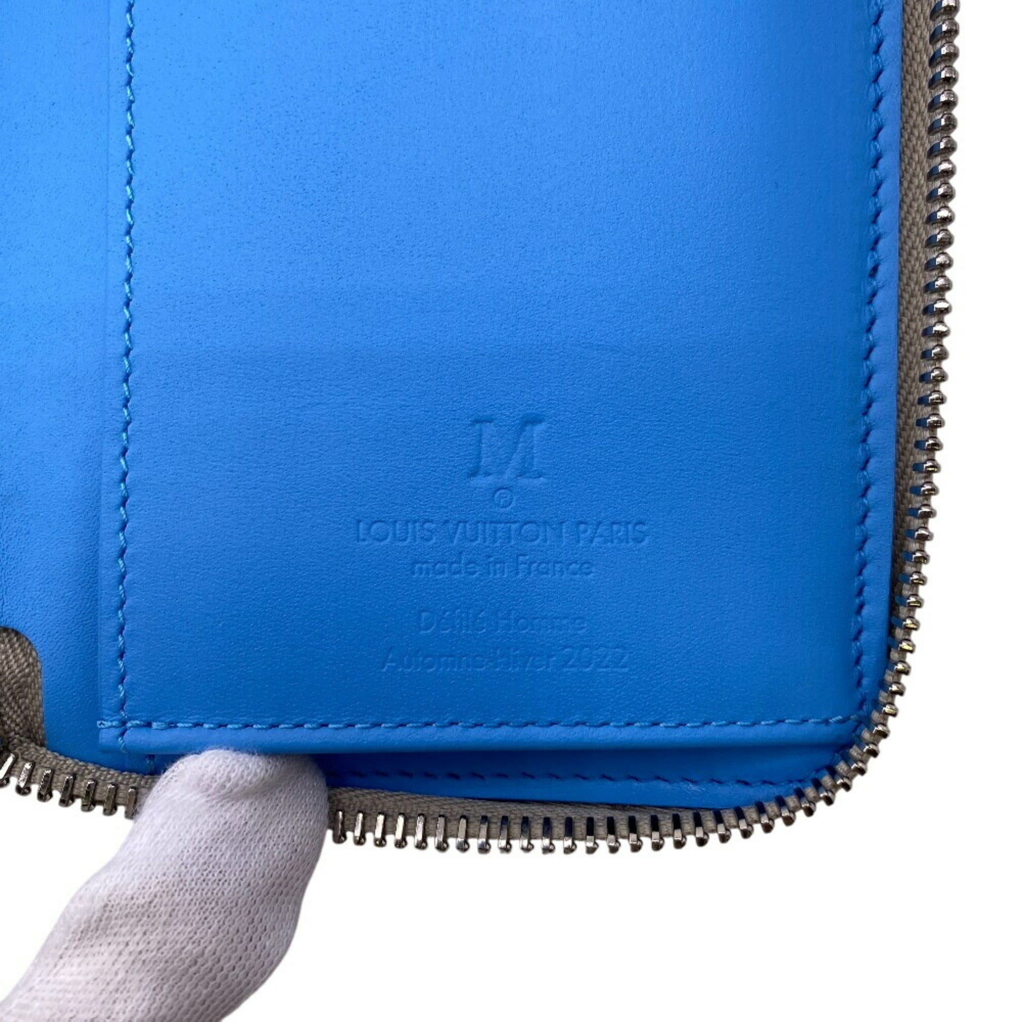 Louis Vuitton Taurillon Blue Gray Leather Wallet (Bi-Fold) (Pre-Owned)