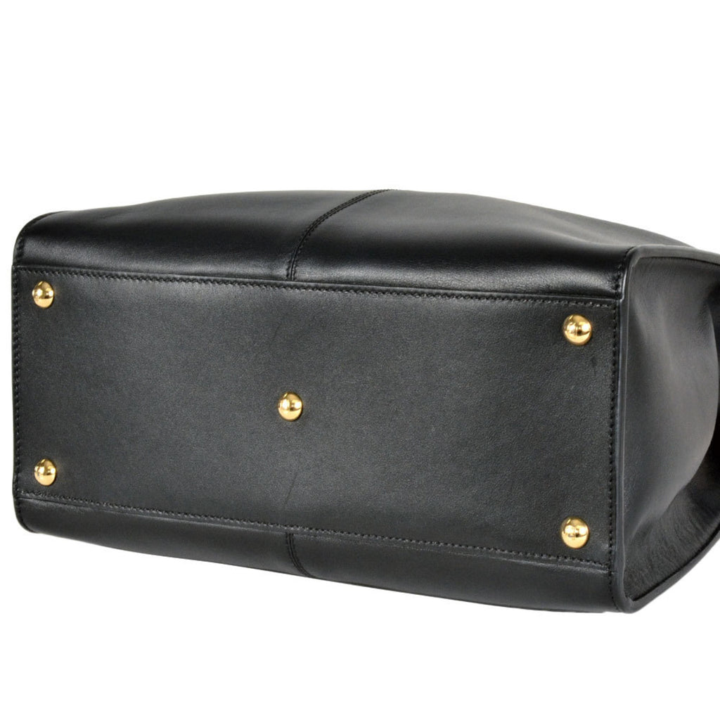 Fendi Peekaboo Black Leather Handbag (Pre-Owned)