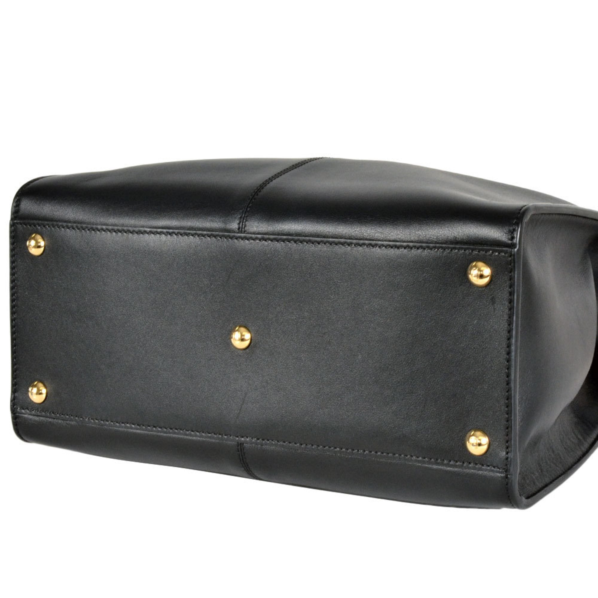 Fendi Peekaboo Black Leather Handbag (Pre-Owned)