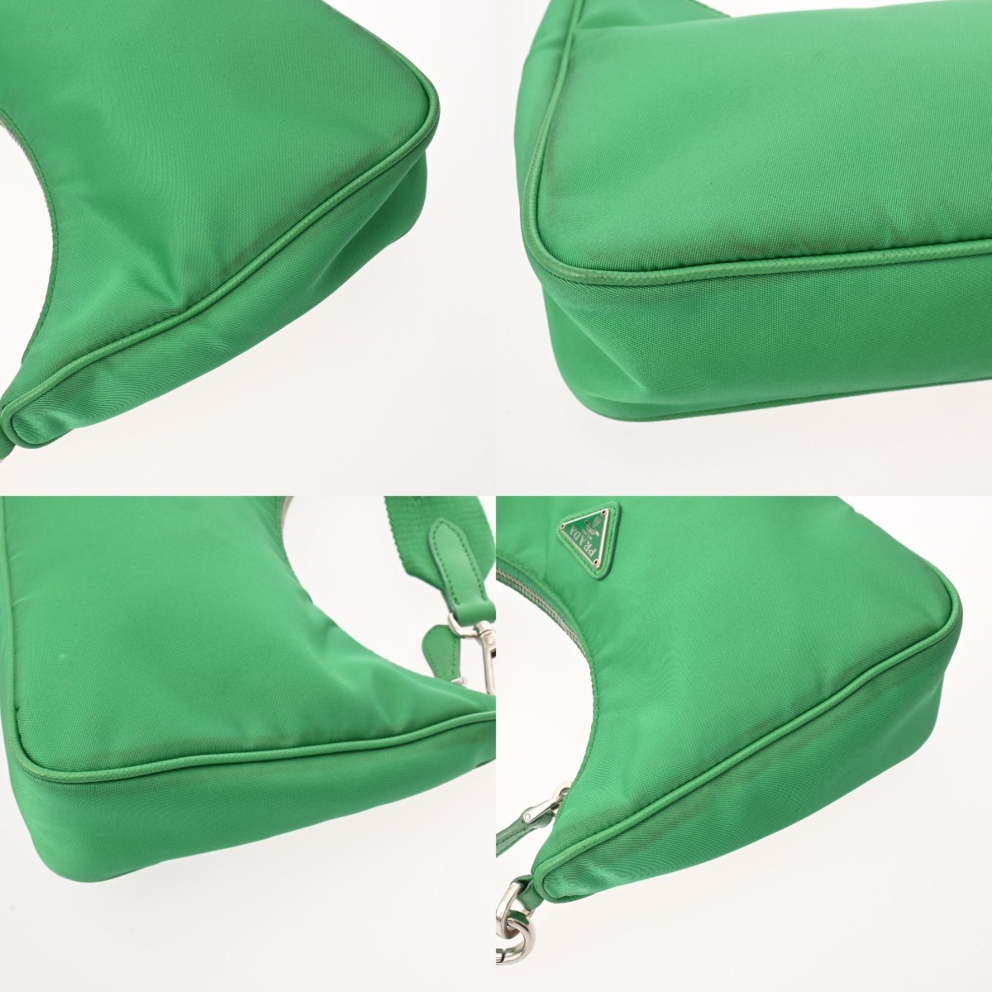 Prada Green Nylon Shoulder Bag (Pre-Owned)