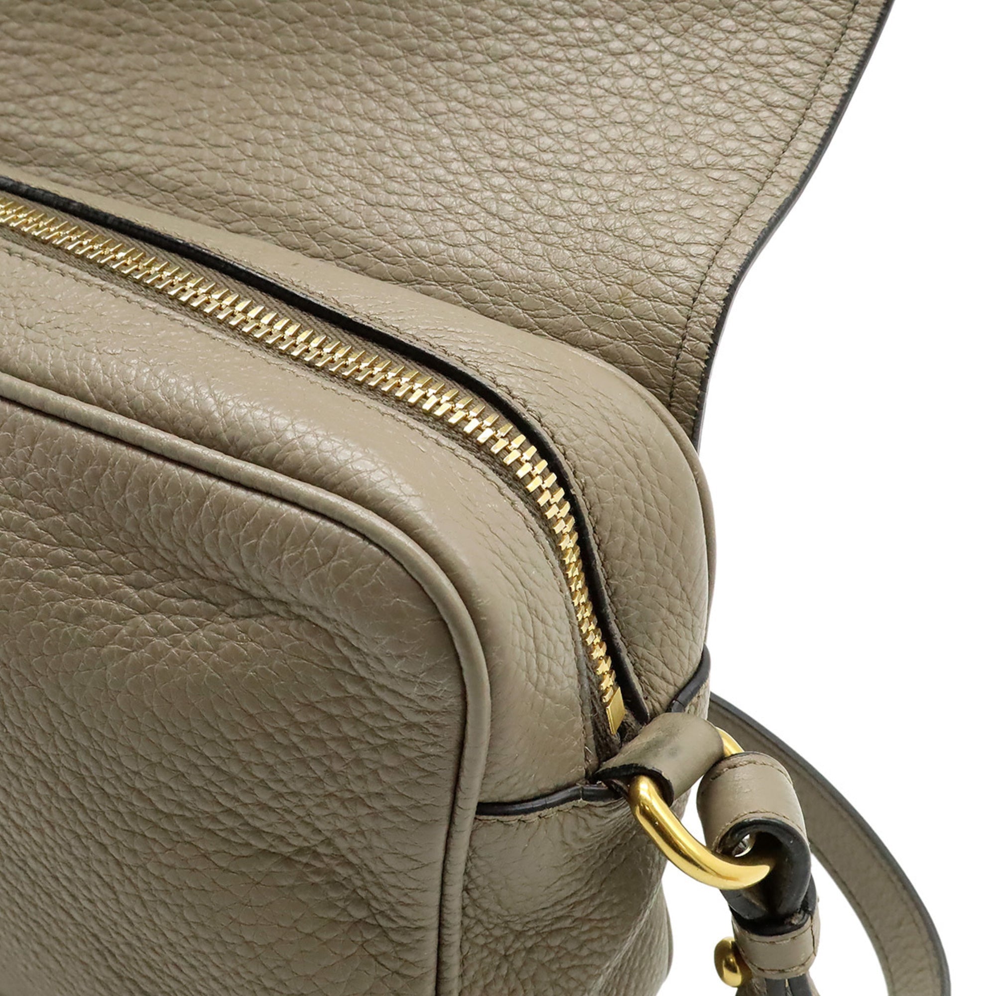Prada Gray Leather Pochette Shoulder Bag (Pre-Owned)