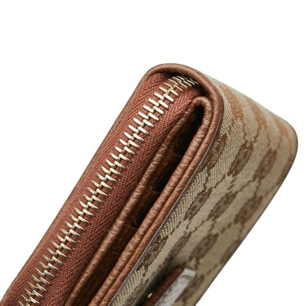 Gucci Beige Brown Canvas Leather Wallet (Bi-Fold) (Pre-Owned)
