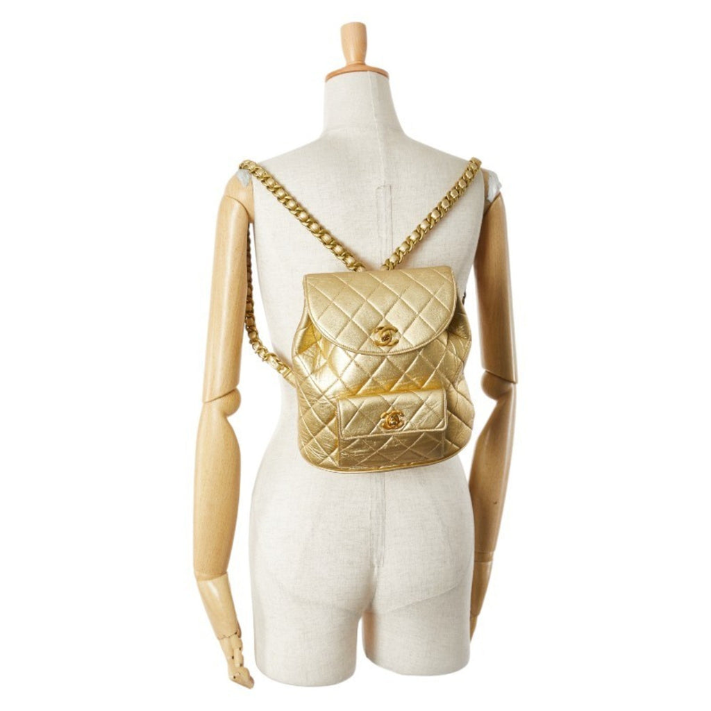 Chanel Gold Leather Backpack (Pre-Owned)