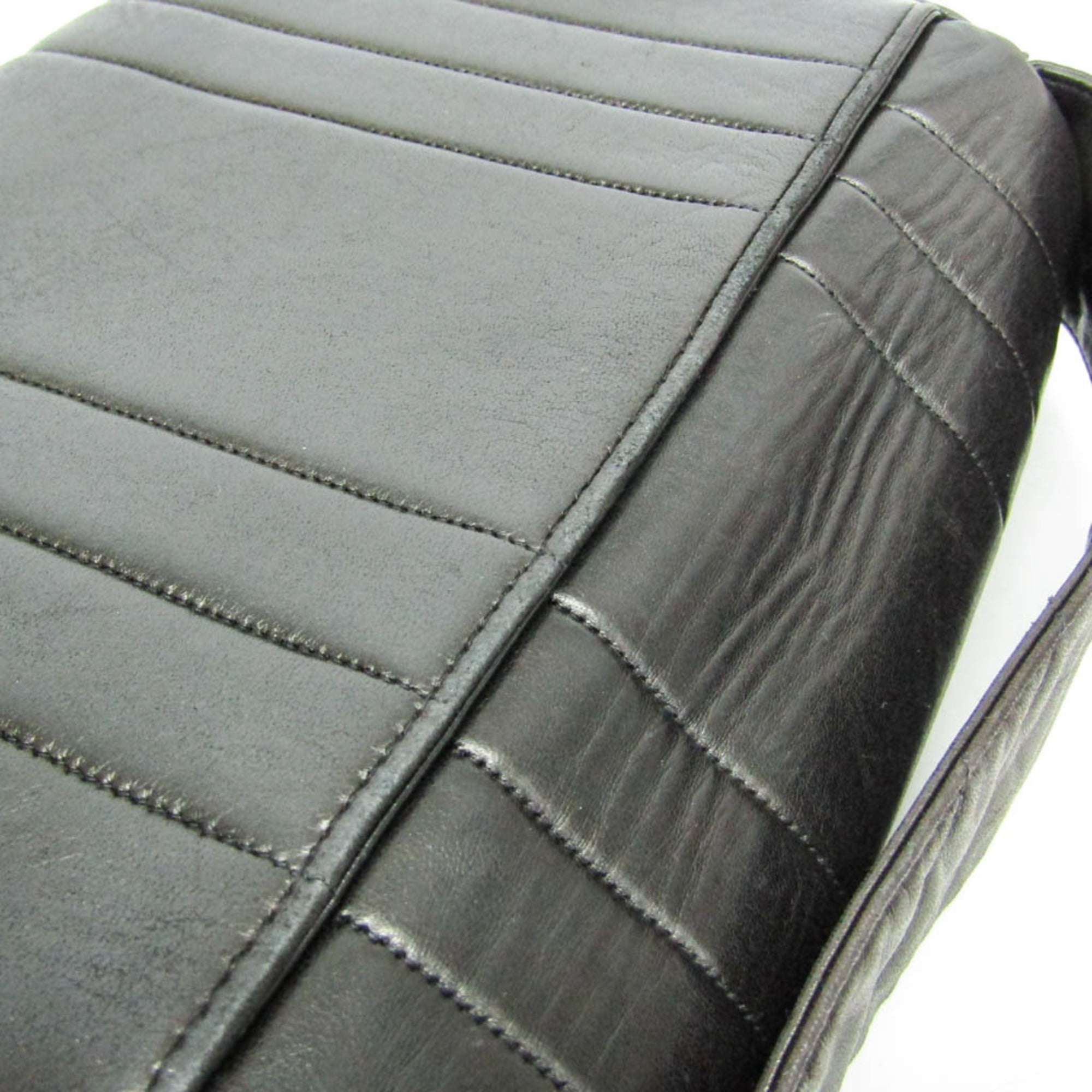 Chanel Mademoiselle Black Leather Shoulder Bag (Pre-Owned)