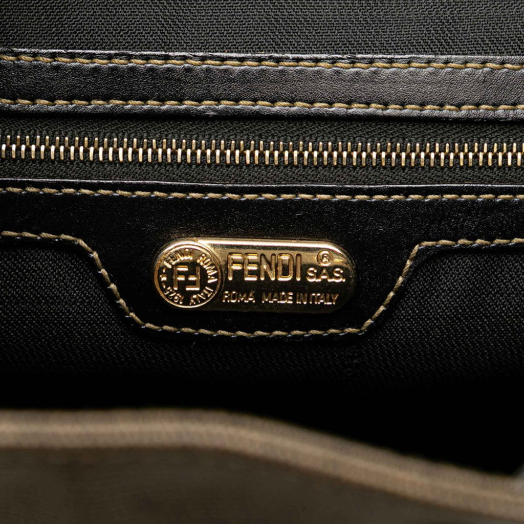Fendi Zucchino Black Grayish Zucchino Pvc Leather Backpack (Pre-Owned)