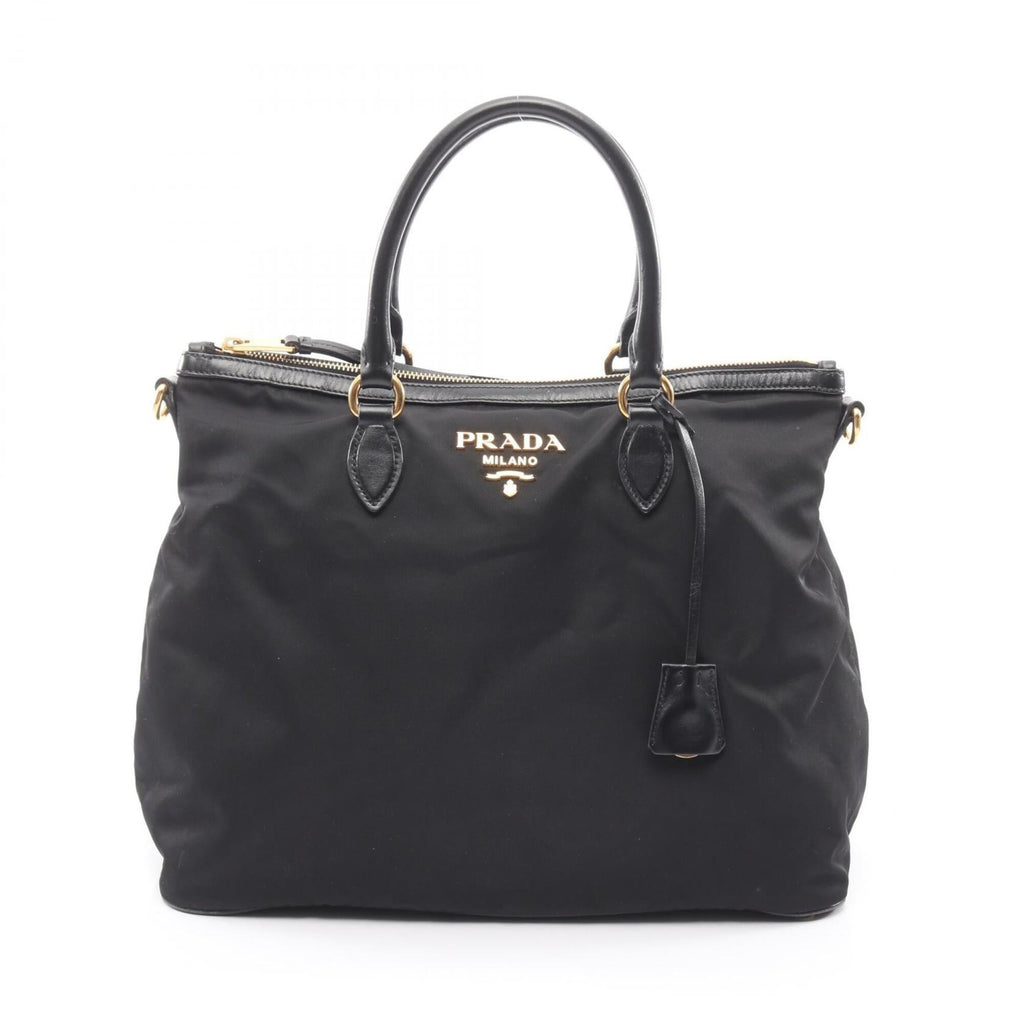Prada Black Nylon Leather Handbag (Pre-Owned)