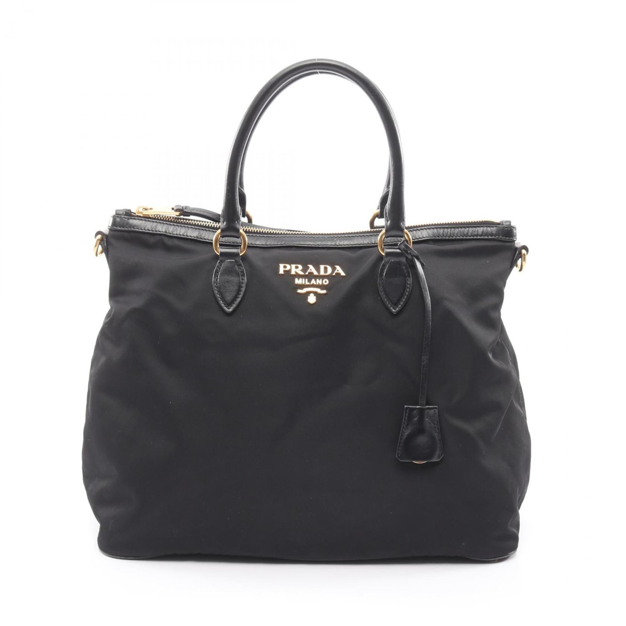 Prada Black Nylon Leather Handbag (Pre-Owned)