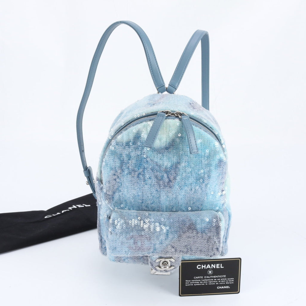 Chanel Blue Leather Backpack (Pre-Owned)