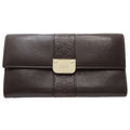 Gucci Dark Brown Leather Long Wallet (Bi-Fold) (Pre-Owned)