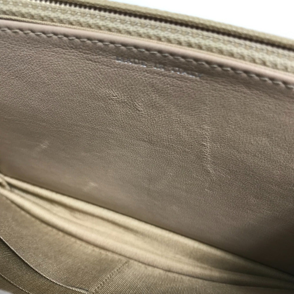 Chanel Beige Leather Long Wallet (Bi-Fold) (Pre-Owned)