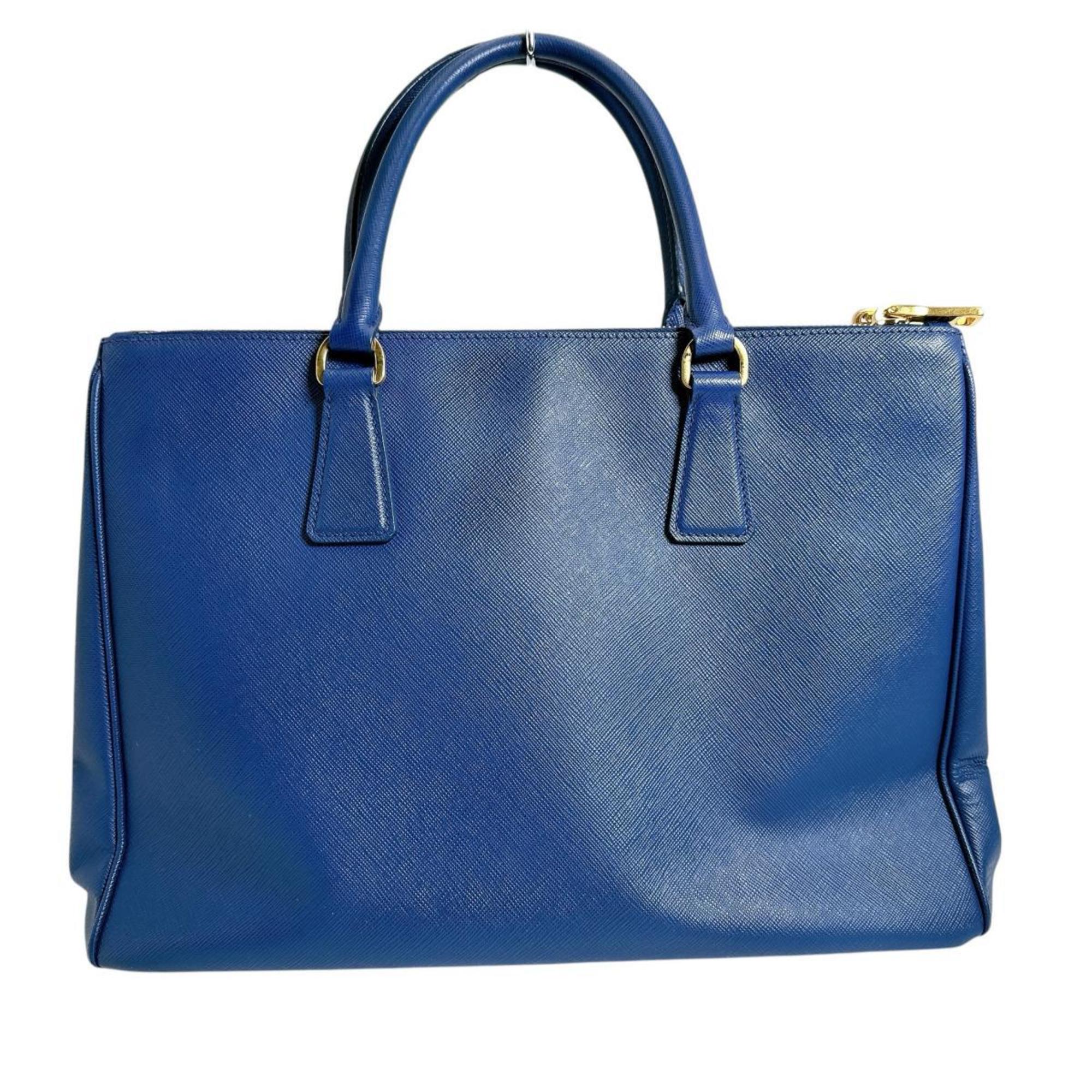 Prada Blue Leather Handbag Shoulder Bag (Pre-Owned)