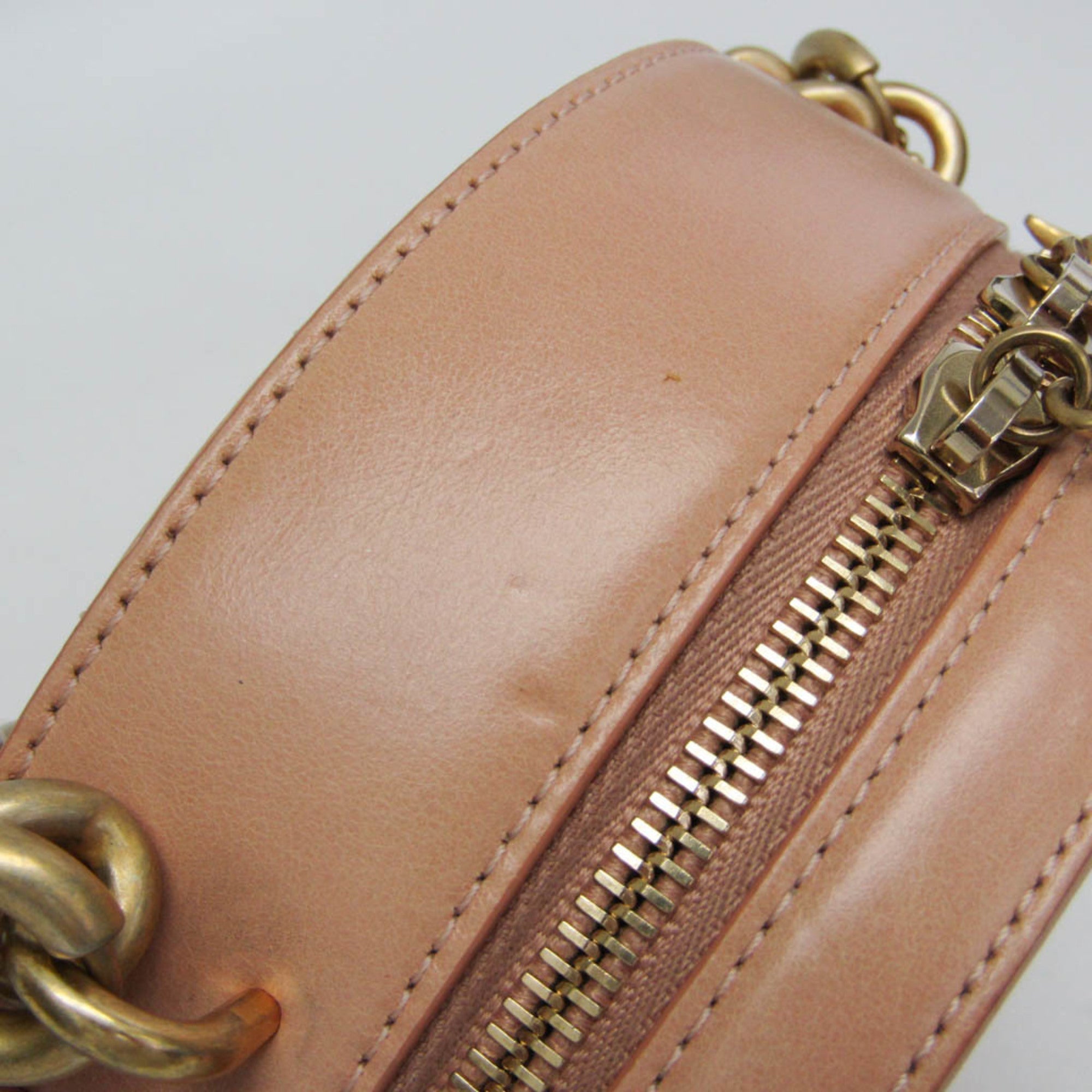 Chanel Round As Earth Crossbody Bag Glazed Calfskin Pink Leather Shoulder Bag Bag (Pre-Owned)