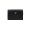 Prada Black Leather Wallet (Tri-Fold) (Pre-Owned)