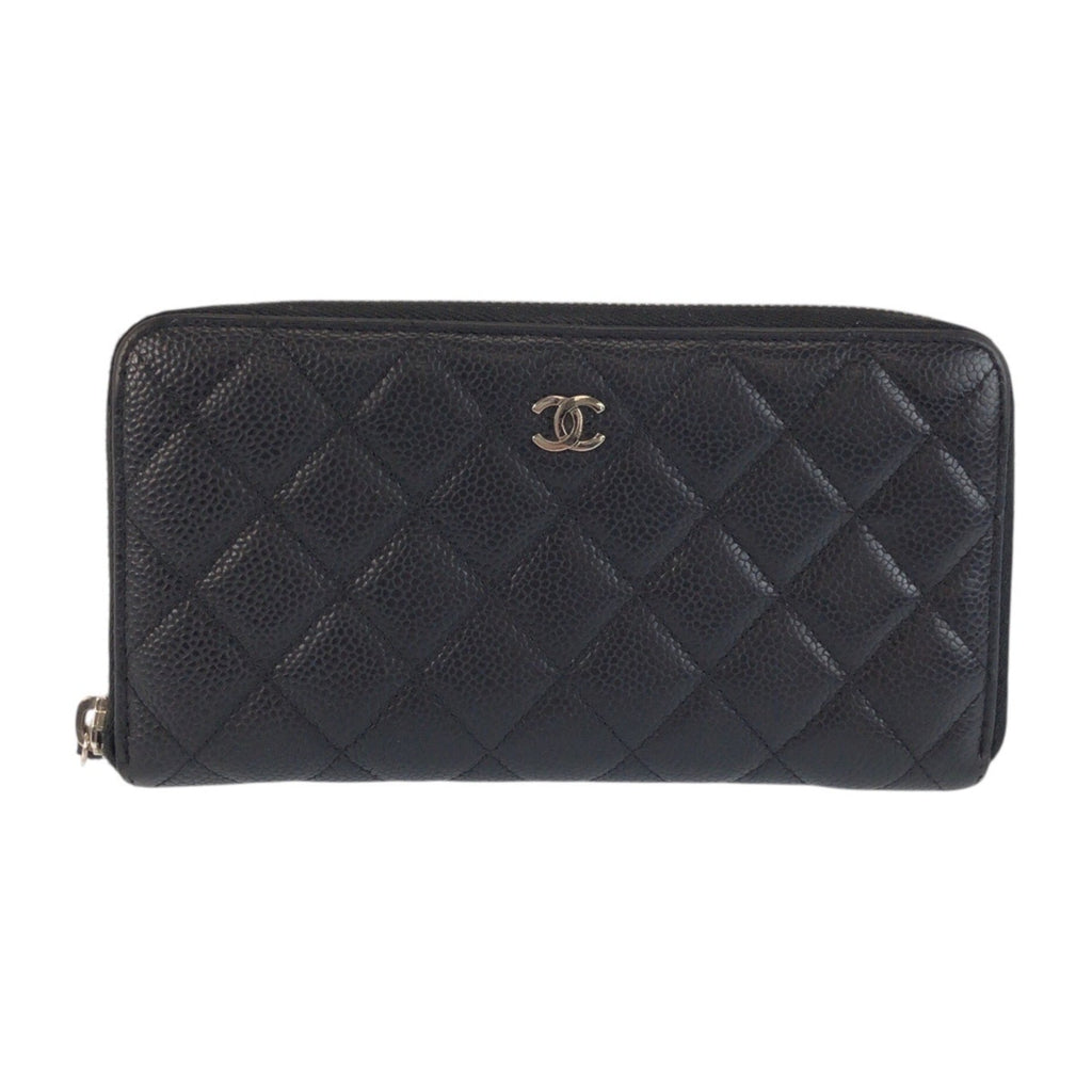 Chanel Black Leather Coin Purse/Coin Case (Pre-Owned)
