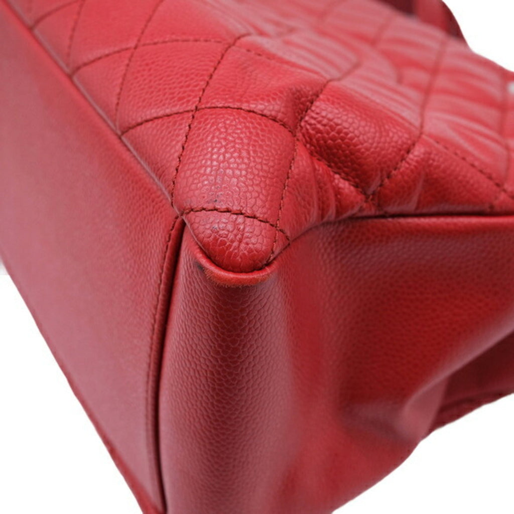 Chanel Red Color Caviar Leather Tote Bag (Pre-Owned)