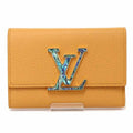 Louis Vuitton Orange Saffron Yellow Leather Wallet (Tri-Fold) (Pre-Owned)