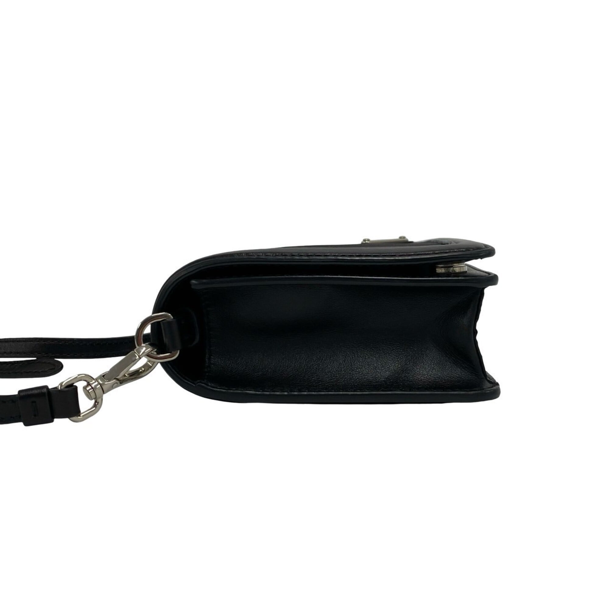 Prada Black Nylon Leather Handbag Shoulder Bag (Pre-Owned)