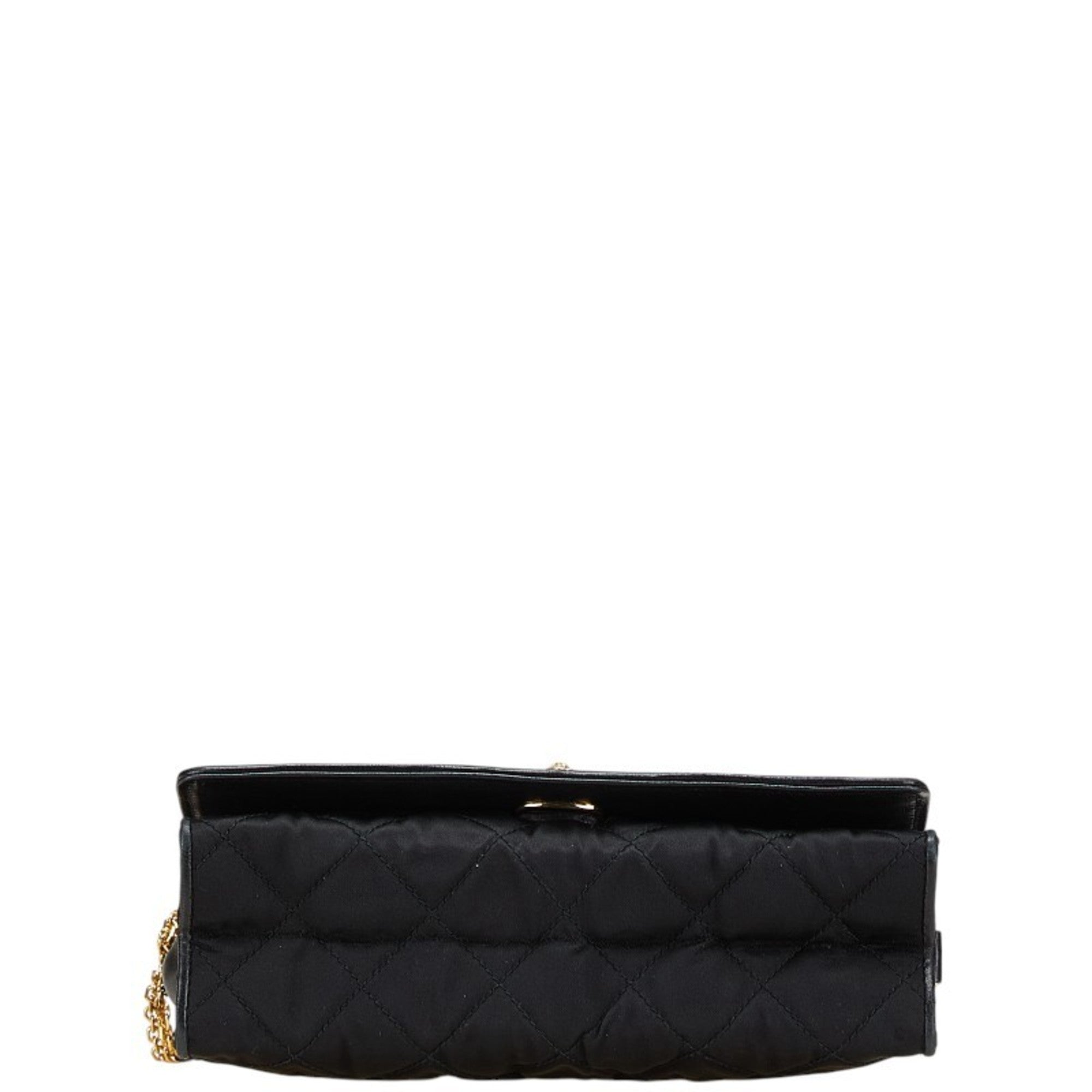Chanel Black Satin Leather Shoulder Bag (Pre-Owned)