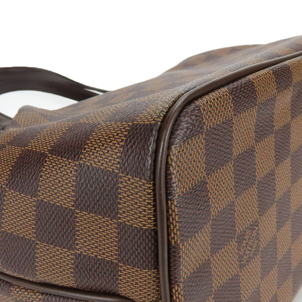Louis Vuitton Brown Damier Canvas Leather Tote Bag (Pre-Owned)