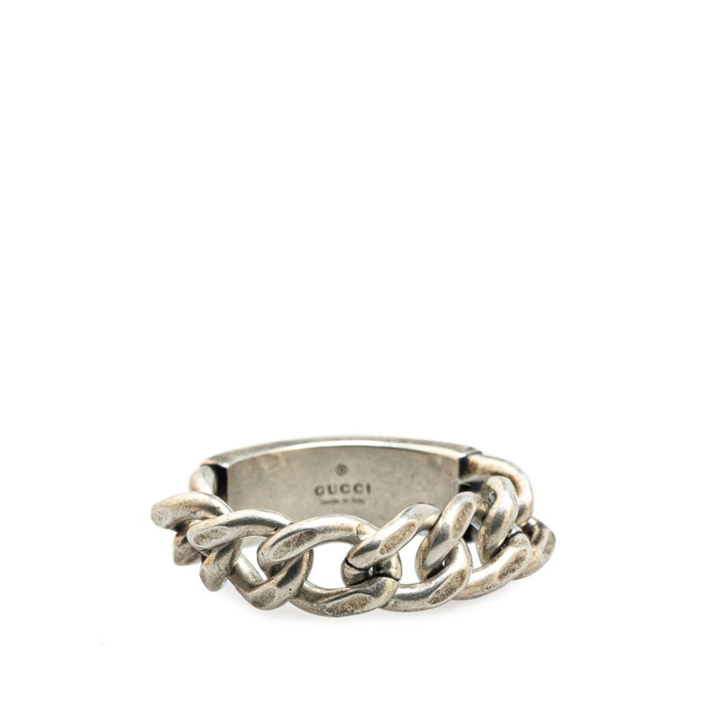 Gucci Turquoise Enamel Silver 925 Band Ring (Pre-Owned)