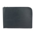 Louis Vuitton Navy Blue Leather Clutch Bag Handbag Pochette Pouch (Pre-Owned)