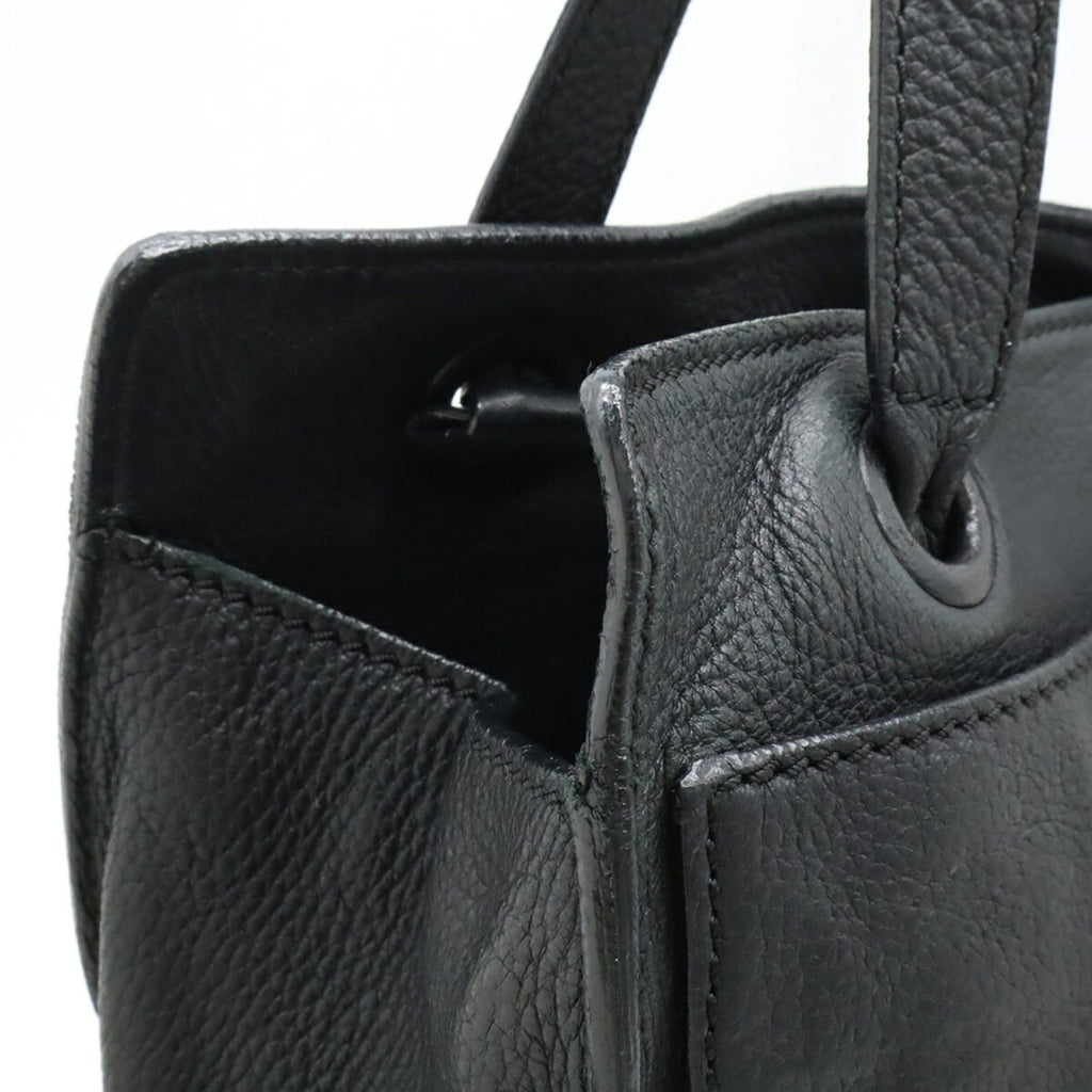 Chanel Black Leather Shoulder Bag Tote Bag (Pre-Owned)