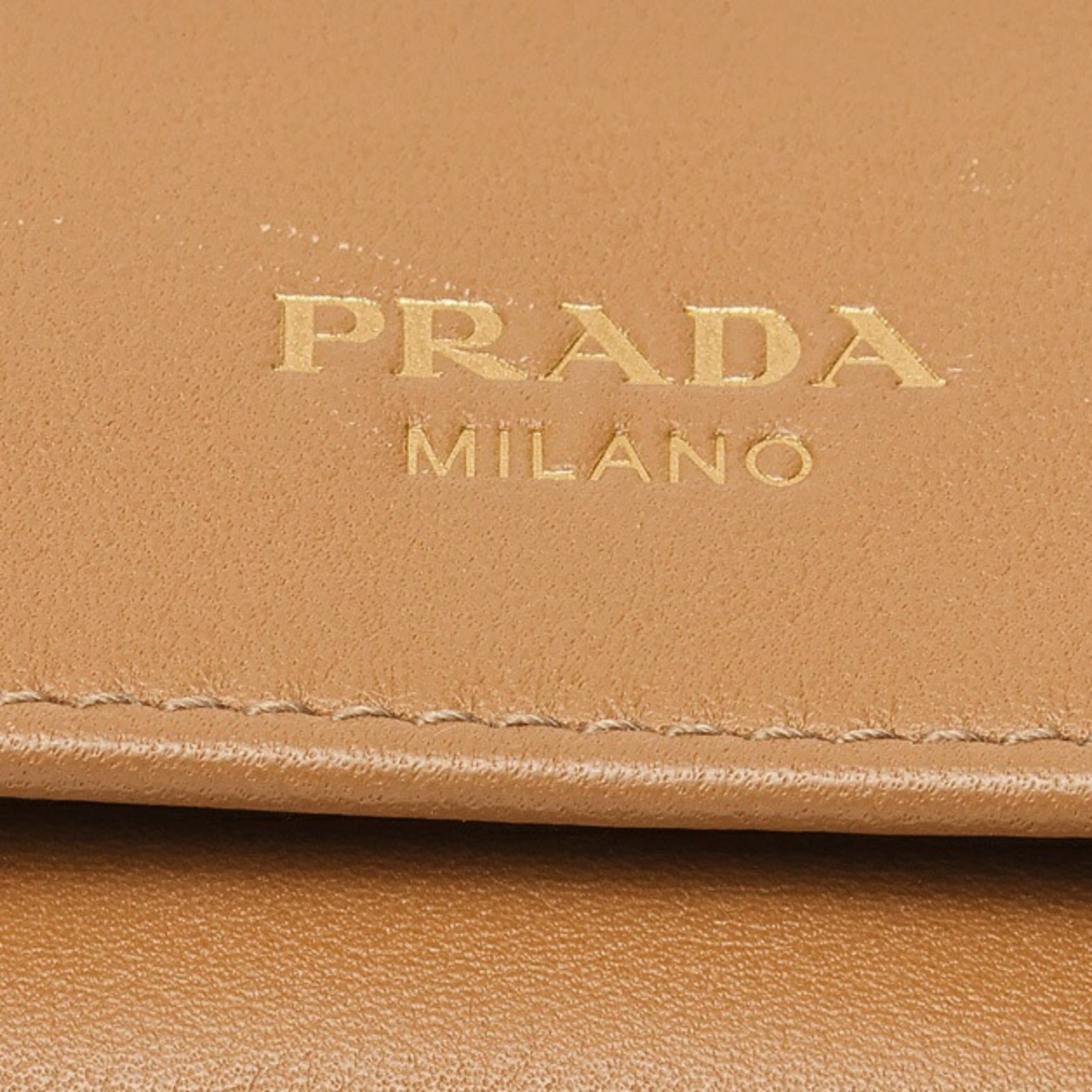 Prada Brown Leather Wallet (Tri-Fold) (Pre-Owned)