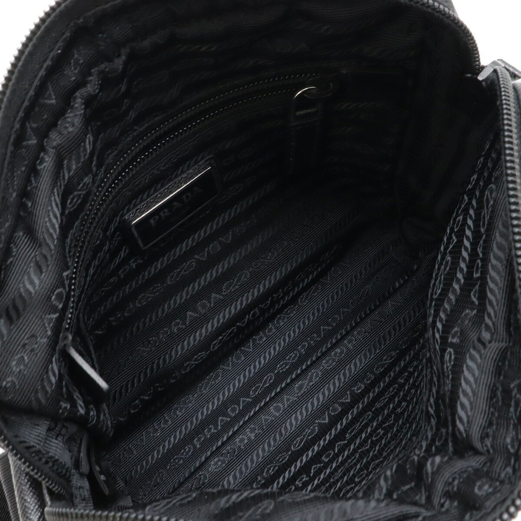 Prada Black Nero Nylon Leather Shoulder Bag (Pre-Owned)