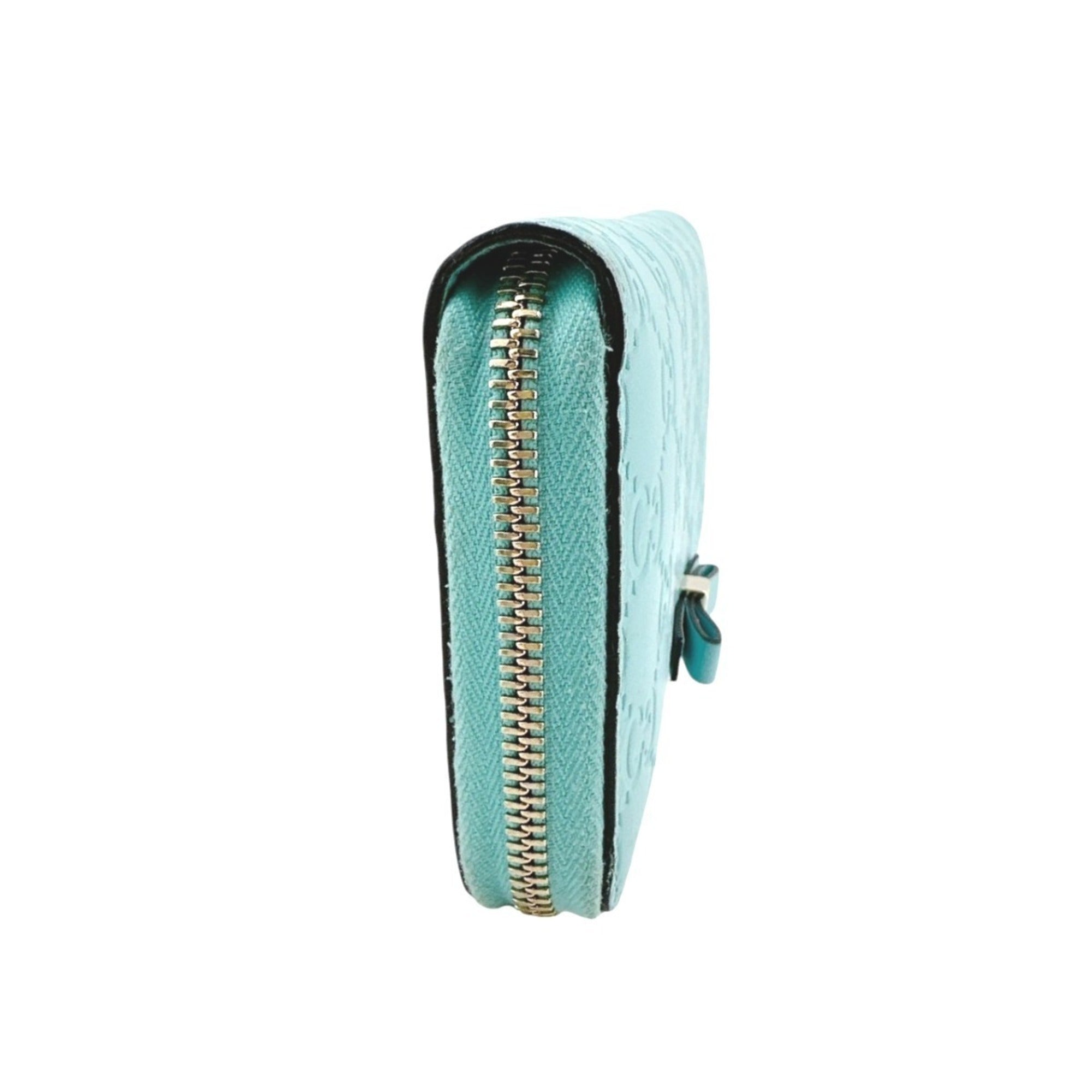 Gucci Blue Light Blue Leather Long Wallet (Bi-Fold) (Pre-Owned)