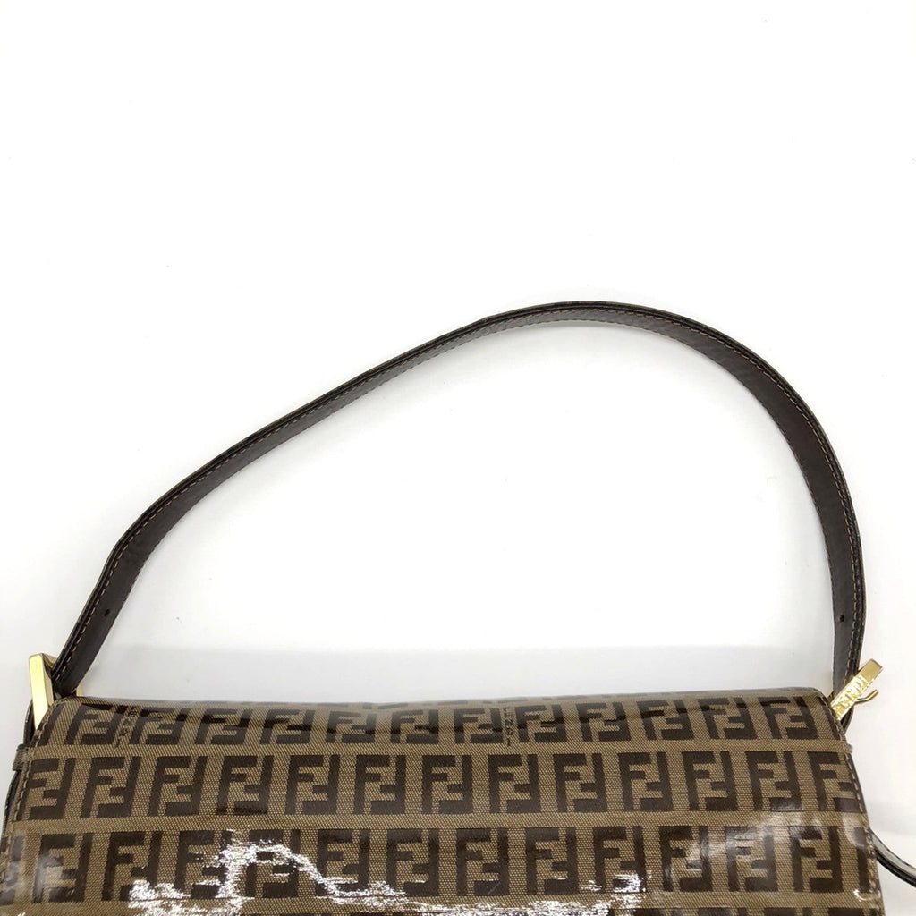 Fendi Zucchino Brown Nylon Shoulder Bag (Pre-Owned)