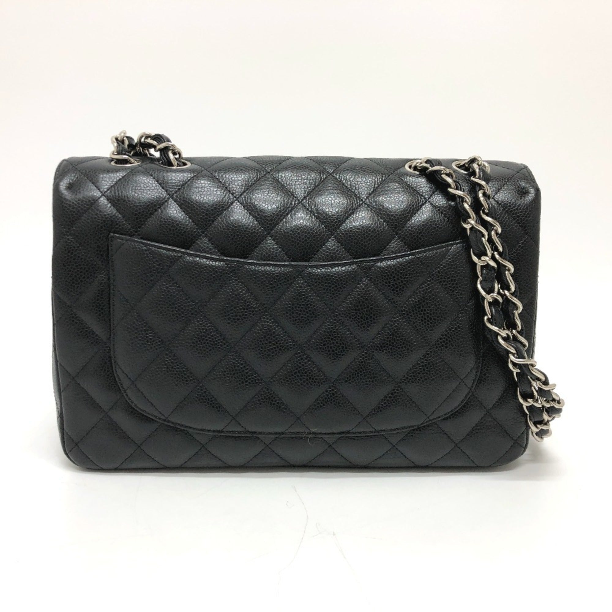 Chanel Black Grained Calfskin Shoulder Bag (Pre-Owned)