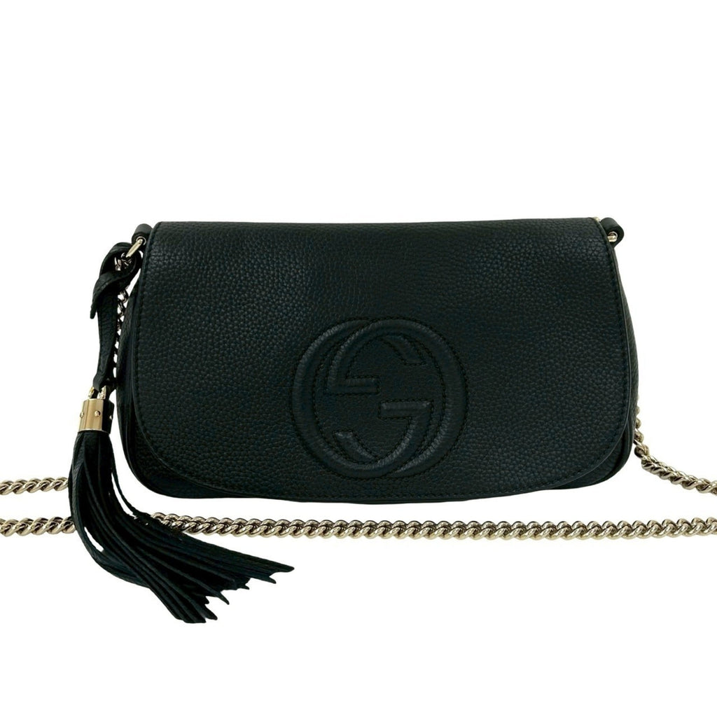 Gucci Black Leather Pochette Shoulder Bag (Pre-Owned)