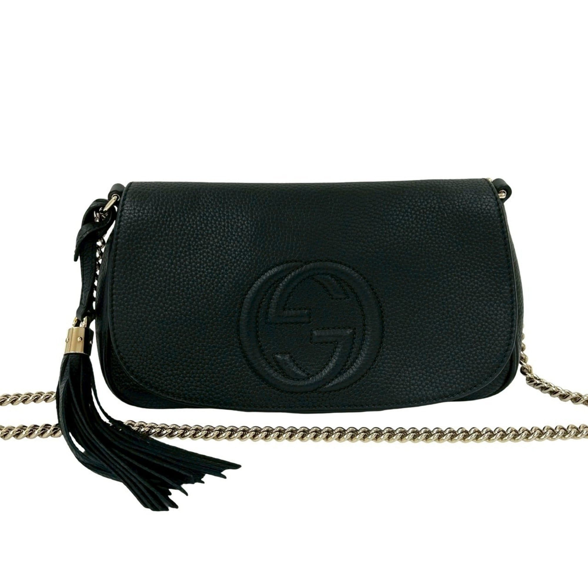 Gucci Black Leather Pochette Shoulder Bag (Pre-Owned)
