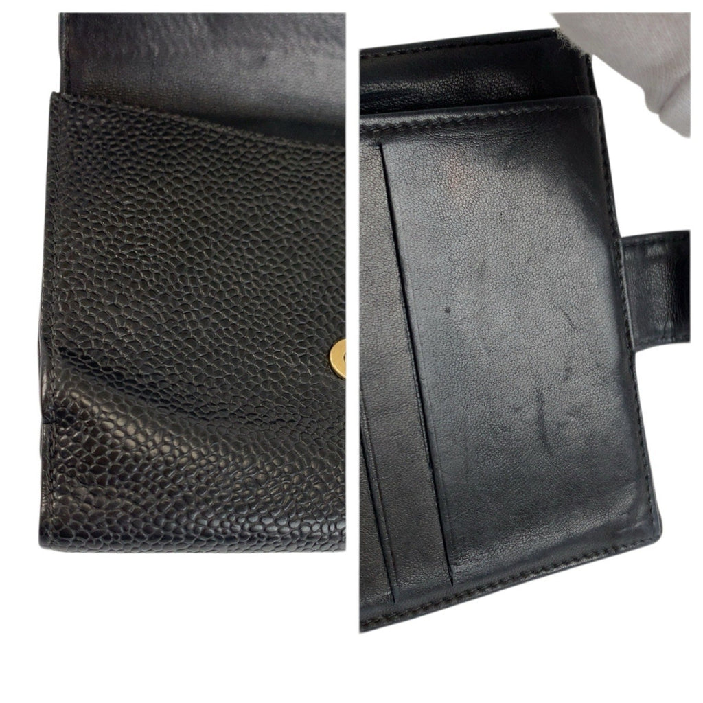 Chanel Black Leather Coin Purse/Coin Case (Pre-Owned)