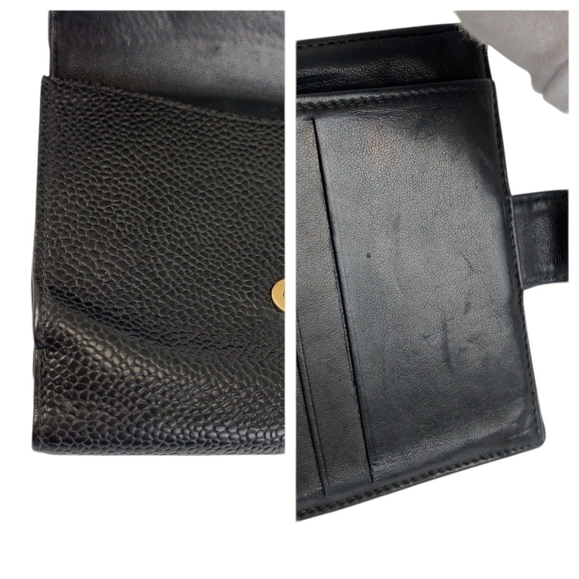 Chanel Black Leather Coin Purse/Coin Case (Pre-Owned)