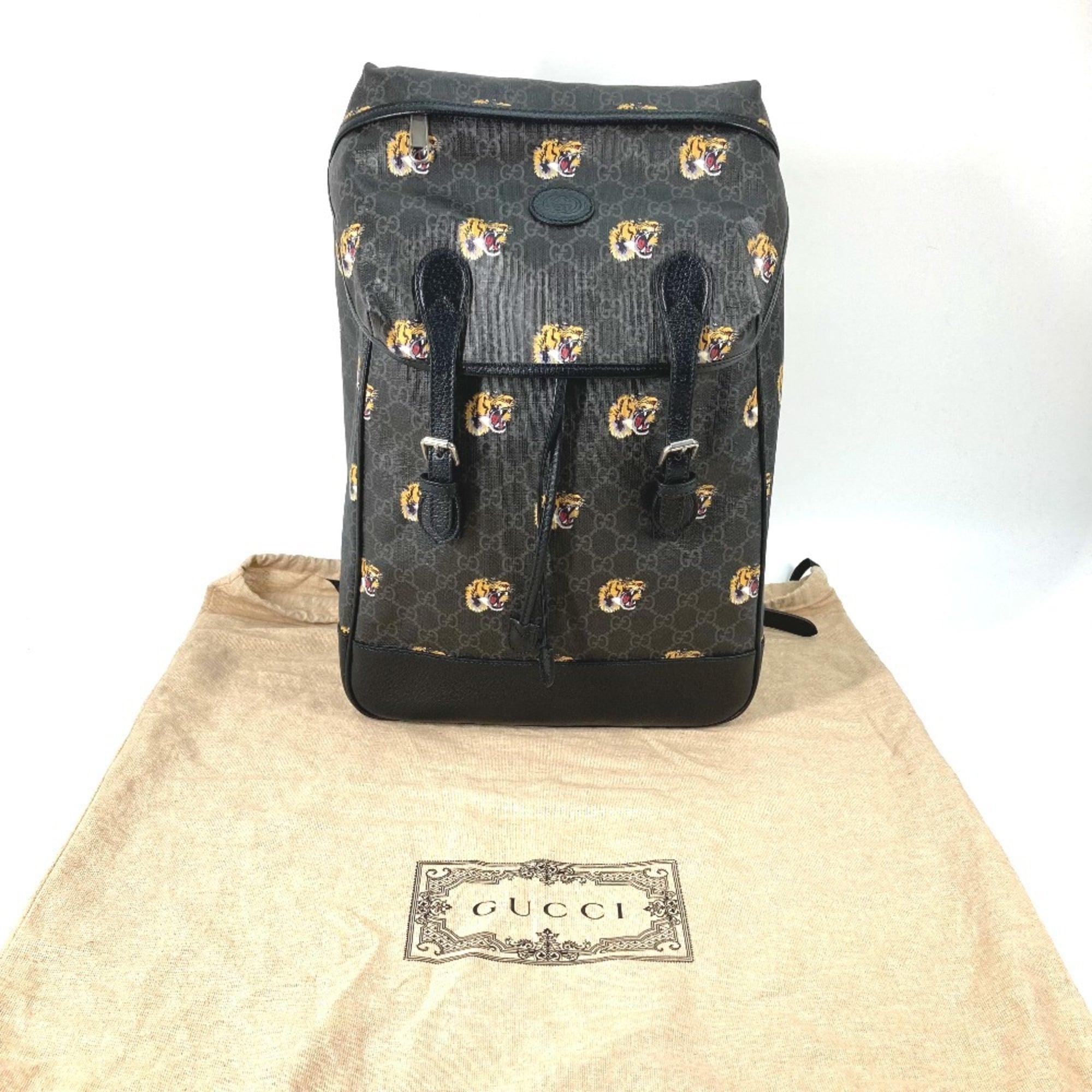 Gucci Black Gg Supreme Backpack (Pre-Owned)