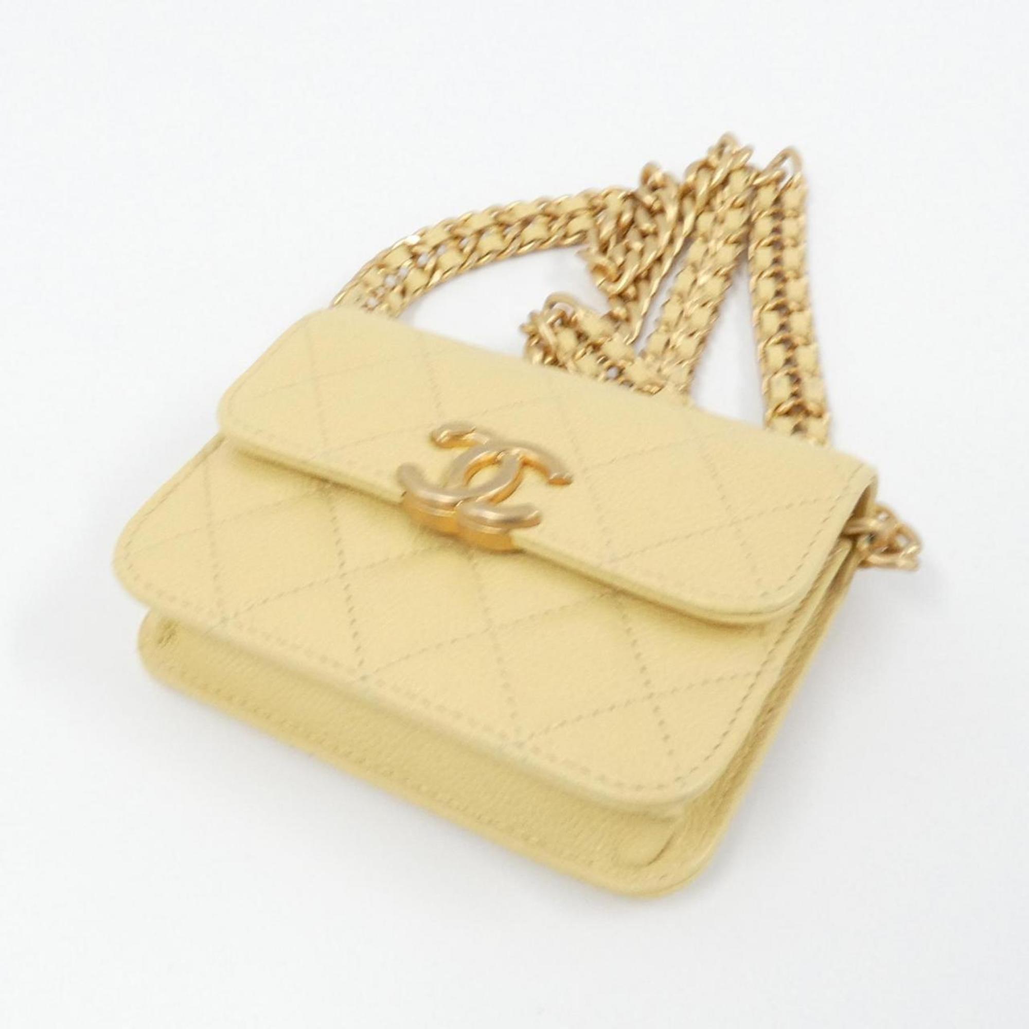 Chanel Yellow Caviar Leather Shoulder Bag (Pre-Owned)