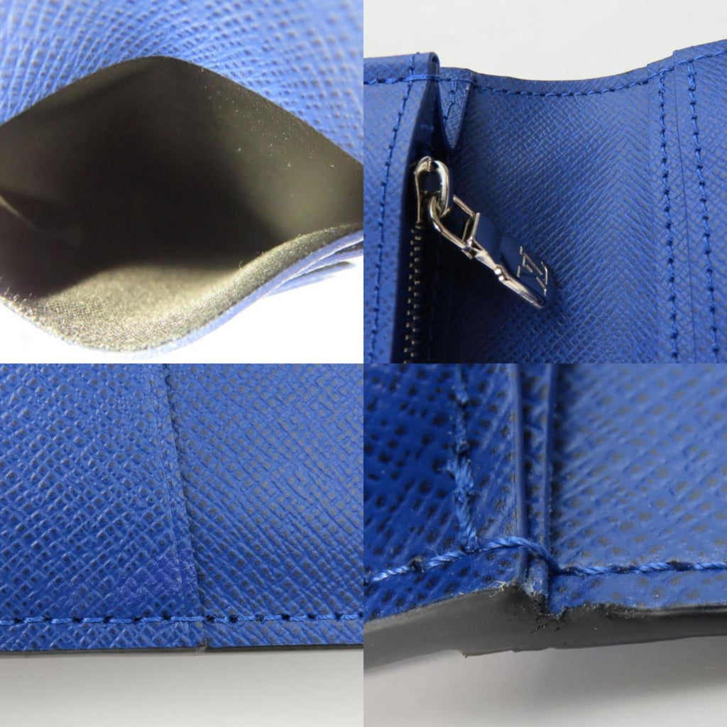 Louis Vuitton Blue Cobalt Taiga Leather Monogram Long Wallet (Bi-Fold) (Pre-Owned)