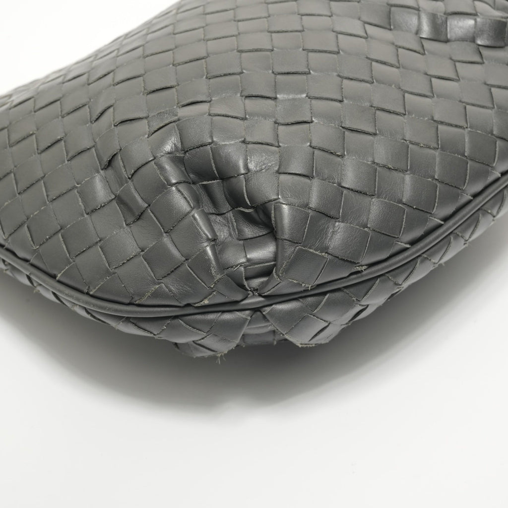 Bottega Veneta Intrecciato Gray Intrecciato Shoulder Bag (Pre-Owned)